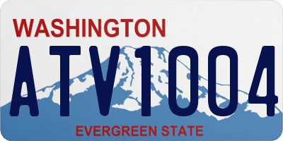 WA license plate ATV1004