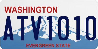 WA license plate ATV1010