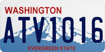 WA license plate ATV1016