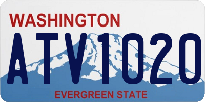 WA license plate ATV1020