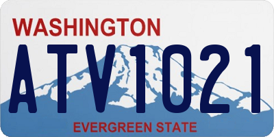 WA license plate ATV1021