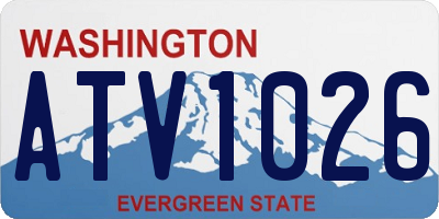 WA license plate ATV1026