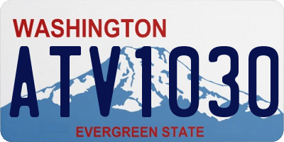 WA license plate ATV1030