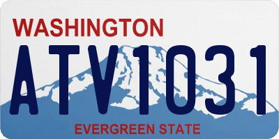 WA license plate ATV1031