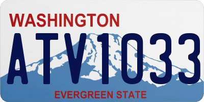 WA license plate ATV1033