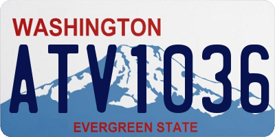 WA license plate ATV1036