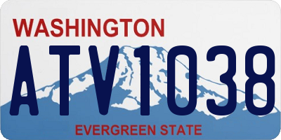 WA license plate ATV1038