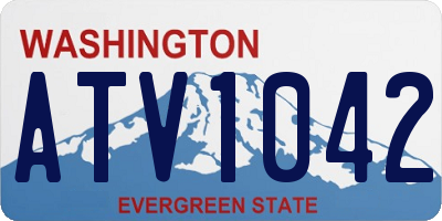 WA license plate ATV1042