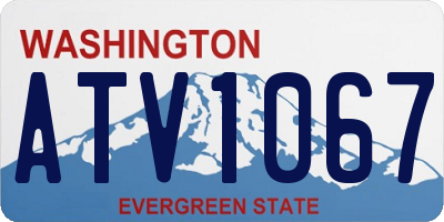 WA license plate ATV1067