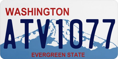 WA license plate ATV1077