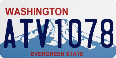 WA license plate ATV1078