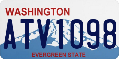 WA license plate ATV1098