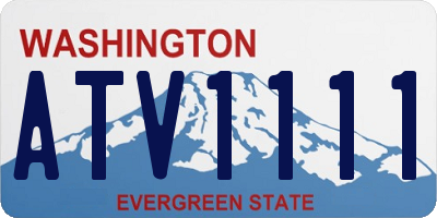 WA license plate ATV1111