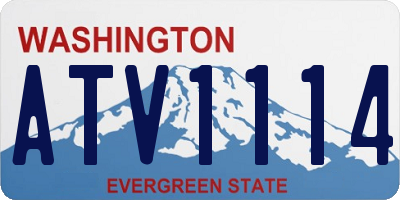 WA license plate ATV1114