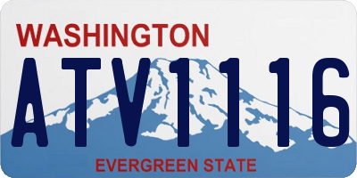 WA license plate ATV1116