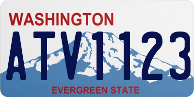 WA license plate ATV1123