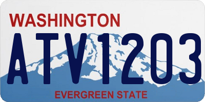 WA license plate ATV1203