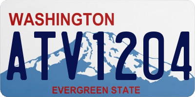 WA license plate ATV1204