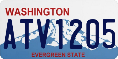 WA license plate ATV1205