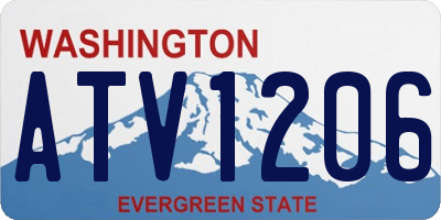 WA license plate ATV1206