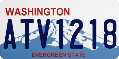 WA license plate ATV1218