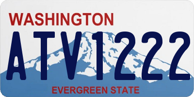 WA license plate ATV1222