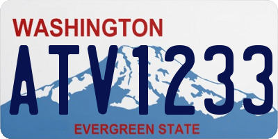 WA license plate ATV1233