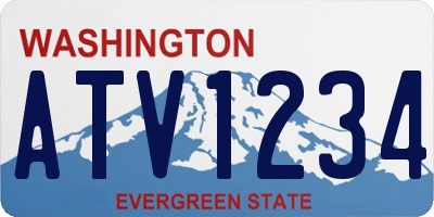 WA license plate ATV1234