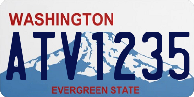 WA license plate ATV1235
