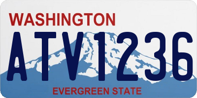WA license plate ATV1236