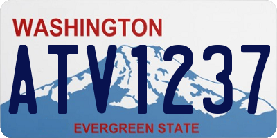WA license plate ATV1237