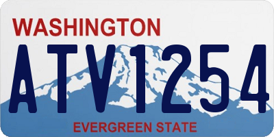 WA license plate ATV1254
