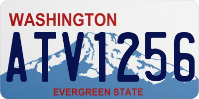 WA license plate ATV1256