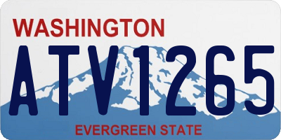 WA license plate ATV1265