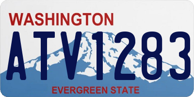 WA license plate ATV1283