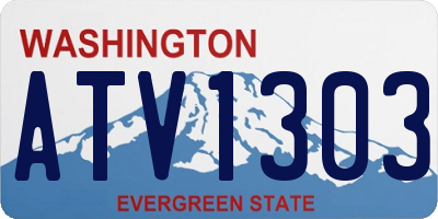 WA license plate ATV1303