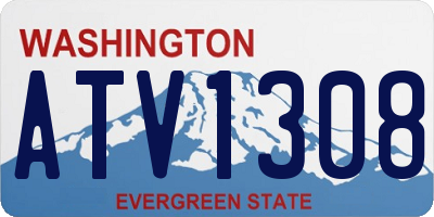 WA license plate ATV1308