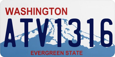 WA license plate ATV1316