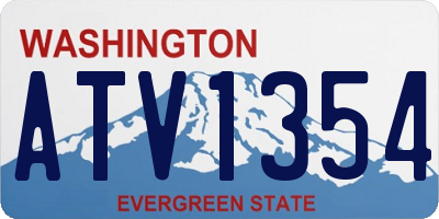 WA license plate ATV1354