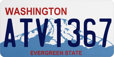 WA license plate ATV1367