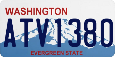 WA license plate ATV1380