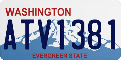 WA license plate ATV1381