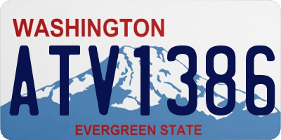 WA license plate ATV1386
