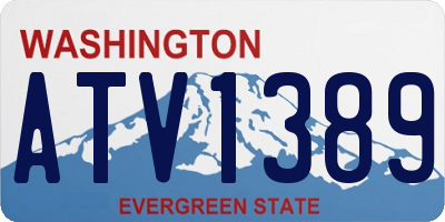 WA license plate ATV1389
