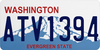 WA license plate ATV1394