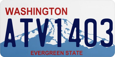 WA license plate ATV1403