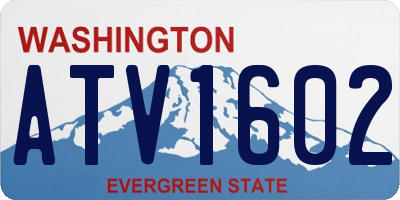WA license plate ATV1602
