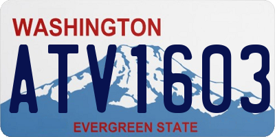 WA license plate ATV1603