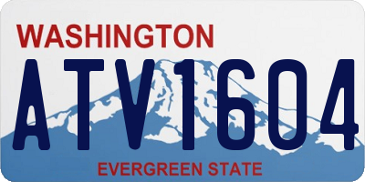 WA license plate ATV1604