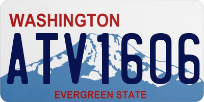 WA license plate ATV1606